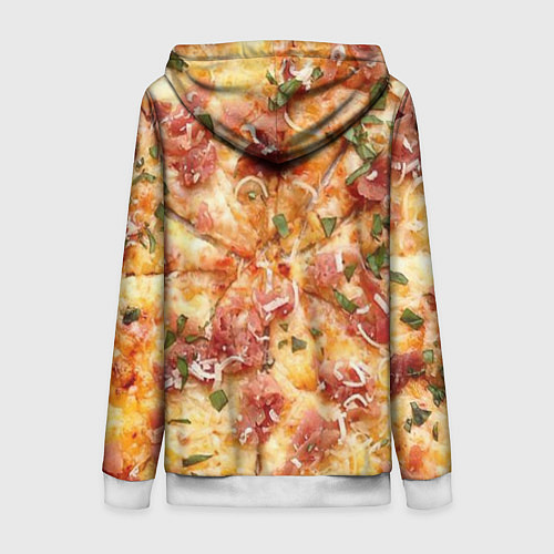 Женская толстовка на молнии Вкусная пицца / 3D-Белый – фото 2