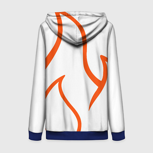 Женская толстовка на молнии Огненные красные полосы / 3D-Синий – фото 2