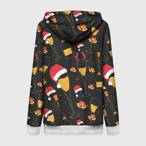 Женская толстовка на молнии Брызги шампанского / 3D-Белый – фото 2