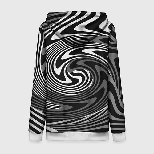 Женская толстовка на молнии Black and white abstract pattern / 3D-Белый – фото 2