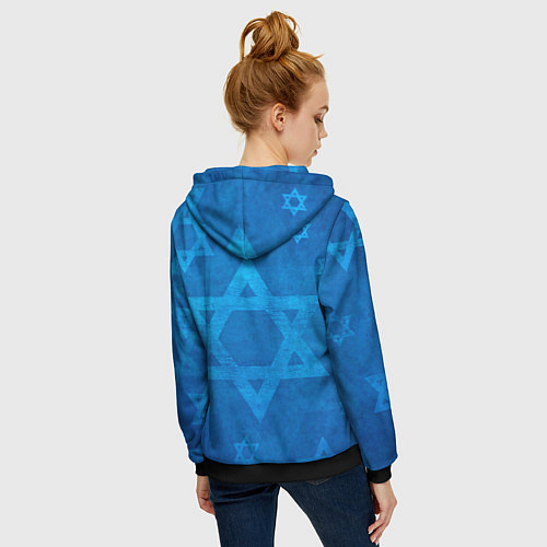 Женская толстовка на молнии Звезды Давида / 3D-Черный – фото 4