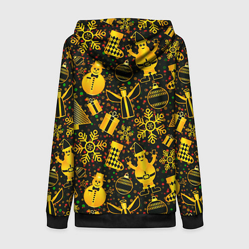 Женская толстовка на молнии New Year toys / 3D-Черный – фото 2