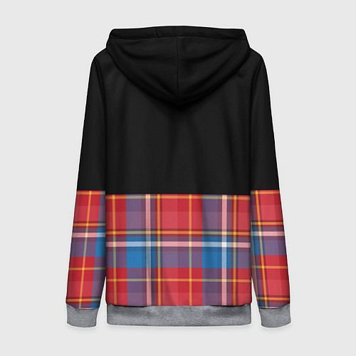 Женская толстовка на молнии Классическая шотландка / 3D-Меланж – фото 2