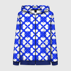 Женская толстовка на молнии Четырехлистный клевер синий