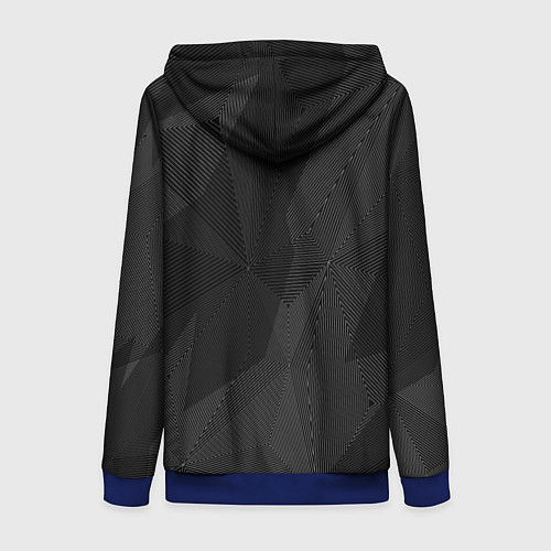 Женская толстовка на молнии Черный матовый / 3D-Синий – фото 2