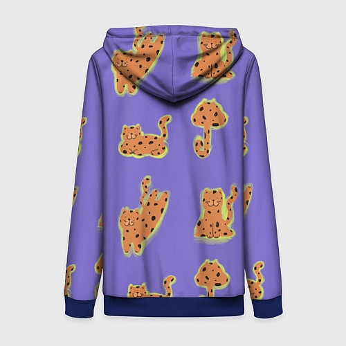 Женская толстовка на молнии Принт с леопардами / 3D-Синий – фото 2