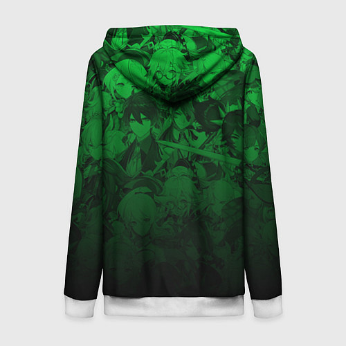 Женская толстовка на молнии Аль-Хайтам - genshin impact / 3D-Белый – фото 2