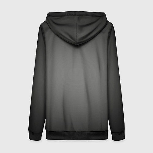 Женская толстовка на молнии Серый, черный градиент / 3D-Черный – фото 2