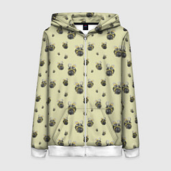 Женская толстовка на молнии Пчелки - паттерн