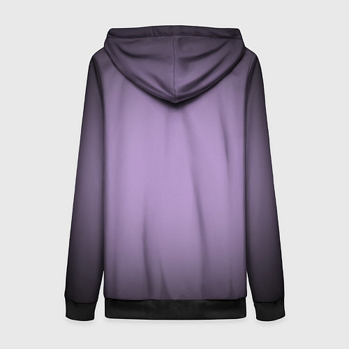 Женская толстовка на молнии Сиреневый градиент / 3D-Черный – фото 2