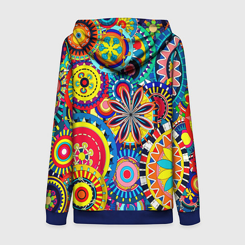 Женская толстовка на молнии Психоделика калейдоскоп / 3D-Синий – фото 2