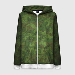 Толстовка на молнии женская Камуфляж хаки, цвет: 3D-белый
