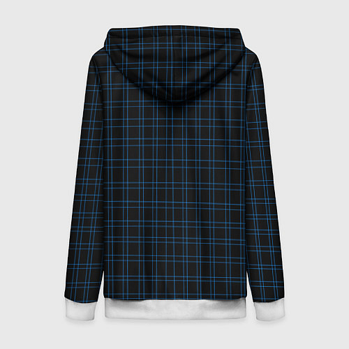 Женская толстовка на молнии Синие клетки / 3D-Белый – фото 2