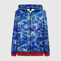 Толстовка на молнии женская Морская бездна, цвет: 3D-красный