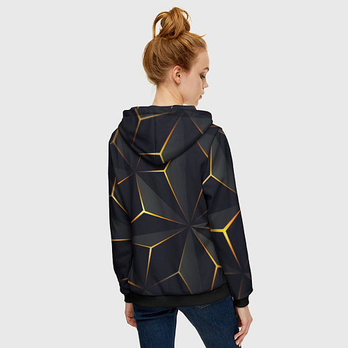Женская толстовка на молнии Hexagon Line Smart / 3D-Черный – фото 4