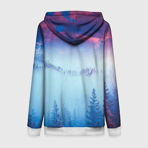 Женская толстовка на молнии Horizon landscape / 3D-Белый – фото 2