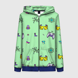 Женская толстовка на молнии Паттерн - геймер