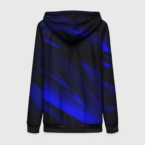 Женская толстовка на молнии Geometry blue stripes / 3D-Черный – фото 2