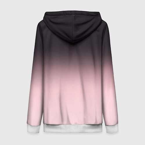 Женская толстовка на молнии Градиент: от черного к розовому / 3D-Белый – фото 2