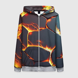 Женская толстовка на молнии Огонь из разломленных плит