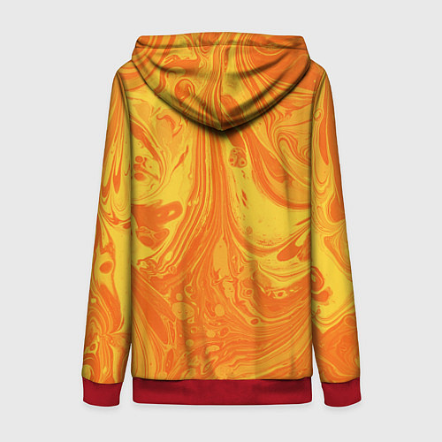 Женская толстовка на молнии Солнечный флюид арт / 3D-Красный – фото 2