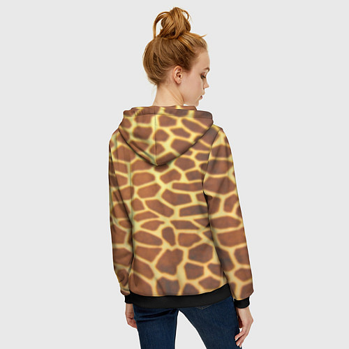 Женская толстовка на молнии Жирафа / 3D-Черный – фото 4