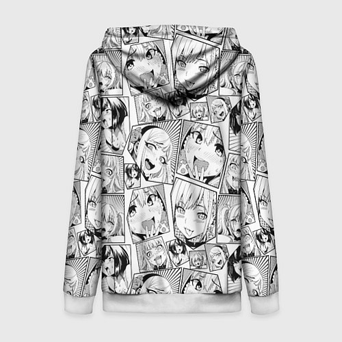 Женская толстовка на молнии Anime hentai ahegao / 3D-Белый – фото 2
