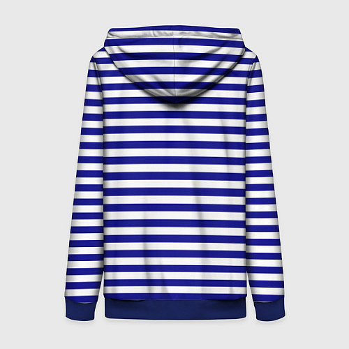 Женская толстовка на молнии Тельняшка синяя ВМФ / 3D-Синий – фото 2