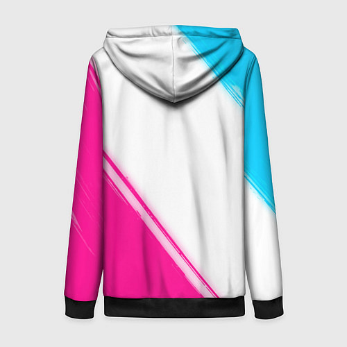 Женская толстовка на молнии Coldplay neon gradient style: надпись, символ / 3D-Черный – фото 2