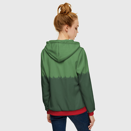 Женская толстовка на молнии Погранзастава / 3D-Красный – фото 4