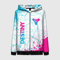 Женская толстовка на молнии Destiny neon gradient style: надпись, символ