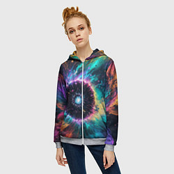 Толстовка на молнии женская Астрономический пейзаж, цвет: 3D-меланж — фото 2