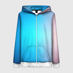 Женская толстовка на молнии Градиент из голубого в розовый