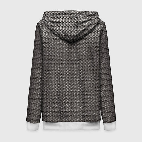 Женская толстовка на молнии Кольчуга серая / 3D-Белый – фото 2