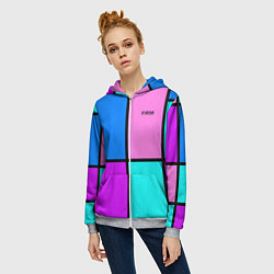 Толстовка на молнии женская Firm аля 80-е, цвет: 3D-меланж — фото 2