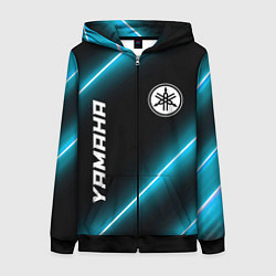 Толстовка на молнии женская Yamaha неоновые лампы, цвет: 3D-черный