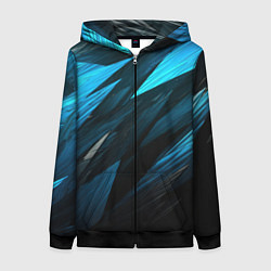 Толстовка на молнии женская Black blue style, цвет: 3D-черный