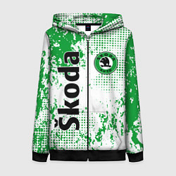 Женская толстовка на молнии Skoda auto logo
