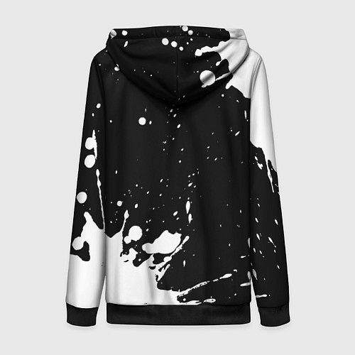 Женская толстовка на молнии Evanescence и рок символ на темном фоне / 3D-Черный – фото 2