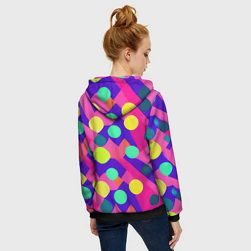 Женская толстовка на молнии Психоделическая абстракция / 3D-Черный – фото 4