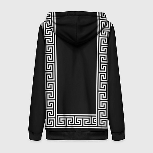 Женская толстовка на молнии Египетский орнамент на черном фоне / 3D-Черный – фото 2