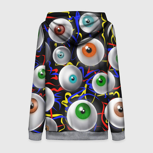 Женская толстовка на молнии Глазы / 3D-Меланж – фото 2