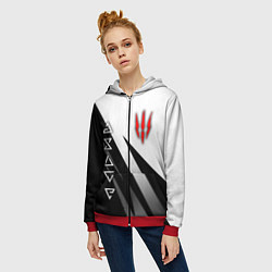 Толстовка на молнии женская The witcher - знаки, цвет: 3D-красный — фото 2
