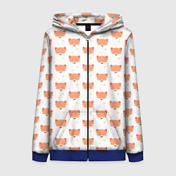 Женская толстовка на молнии Паттерн милая лиса