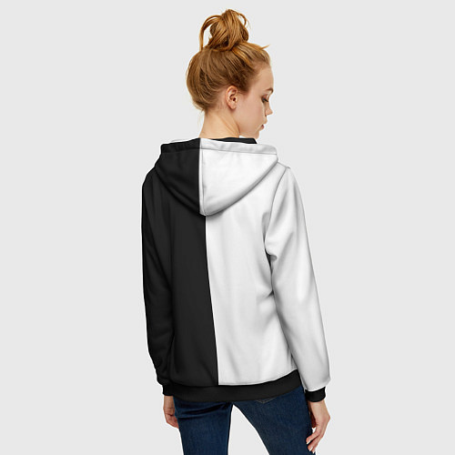 Женская толстовка на молнии Boxing чёрно-белое / 3D-Черный – фото 4