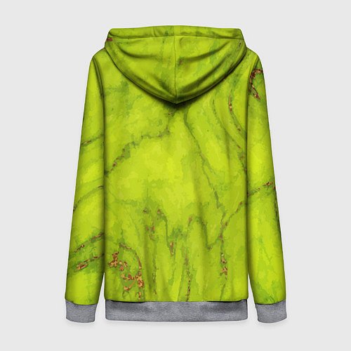 Женская толстовка на молнии Abstraction green / 3D-Меланж – фото 2