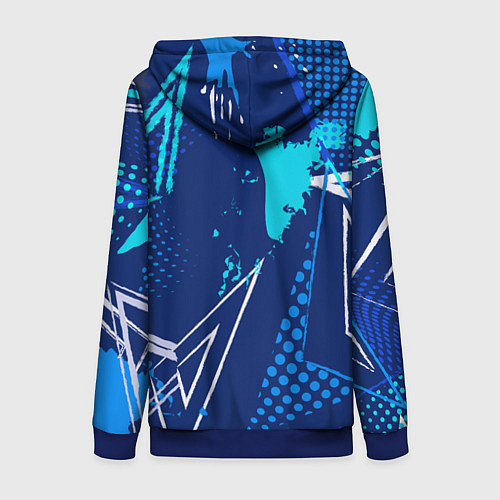 Женская толстовка на молнии Реал Мадрид фк эмблема / 3D-Синий – фото 2