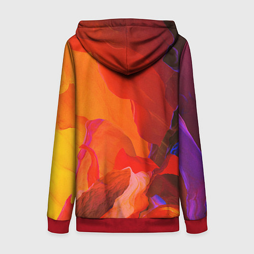 Женская толстовка на молнии Красно-оранжевый камень / 3D-Красный – фото 2