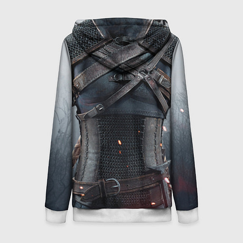 Женская толстовка на молнии Броня Геральта / 3D-Белый – фото 2
