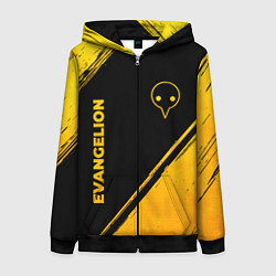 Женская толстовка на молнии Evangelion - gold gradient: надпись, символ